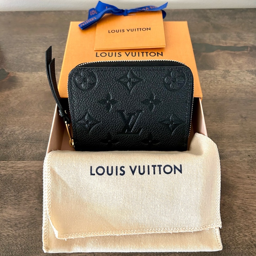 Genuine Louis Vuitton Black Empreinte Embossed Zippy Wallet